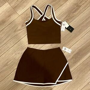 Abercrombie & Fitch Brown Crop Top and Skirt Set
